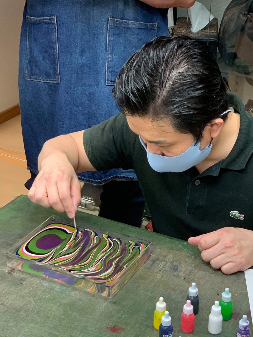 マーブリング講習会　JLCA ILCE Japan leather Craft 協会